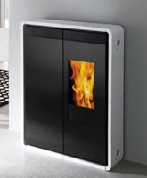 EDIL Pelletofen luftgeführt Tiny Mattweiß 9,0 kW